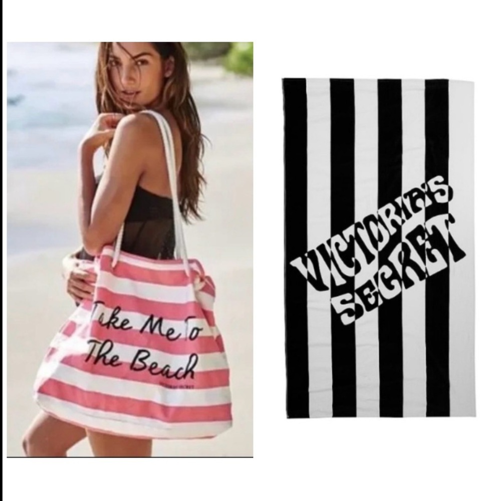 Victoria secret beach tote and towel NEW